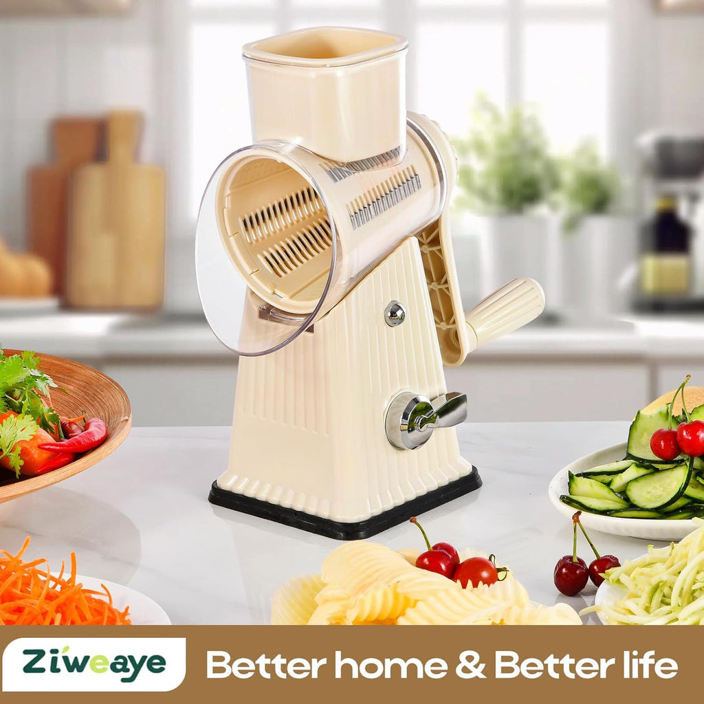 Rotary CheeseGrater, Vegetable Shredder 5 in 1