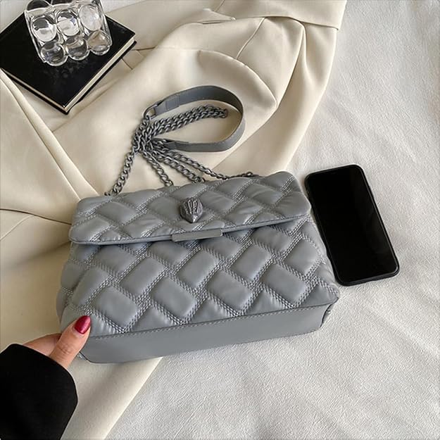 Eagle Head Designer Women's Crossbody Bag, Faux Leather Handbag with Chain Strap, Fashion handbag