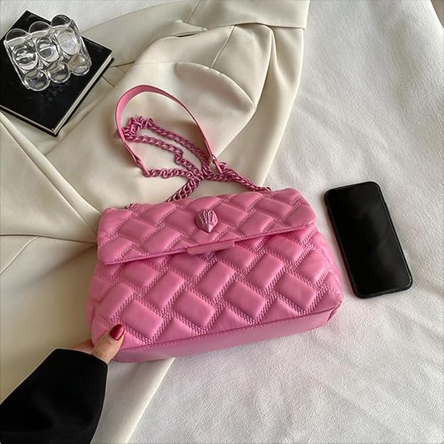 Eagle Head Designer Women's Crossbody Bag, Faux Leather Handbag with Chain Strap, Fashion handbag