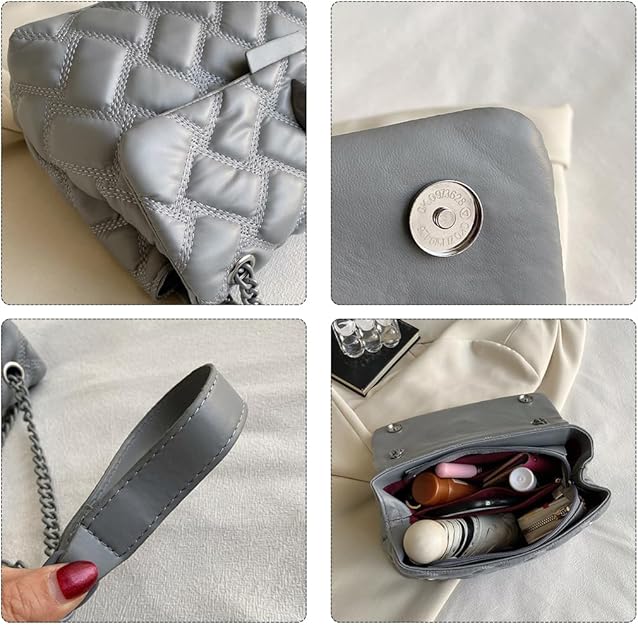 Eagle Head Designer Women's Crossbody Bag, Faux Leather Handbag with Chain Strap, Fashion handbag