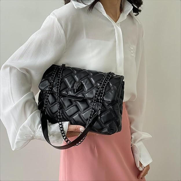 Eagle Head Designer Women's Crossbody Bag, Faux Leather Handbag with Chain Strap, Fashion handbag